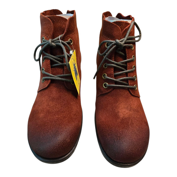 Fly London Shoes Womens Size 37 Brick Oil Suede Lace Up Ankle Booties Fallcore - Picture 2 of 13